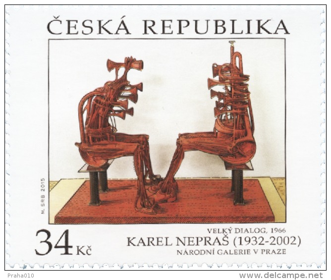 Czech Rep. / Stamps (2015) 0871: Works Of Art On Postage Stamps - Karel Nepras (1932-2002) "Great Dialogue" (1966) - Unused Stamps