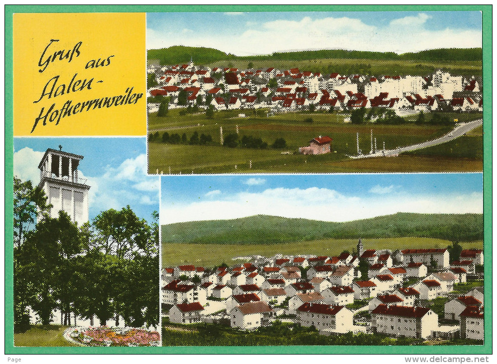 Aalen,Aalen-Hofherrnweiler,3-Bild-Karte,ca.1960,Gesamtansicht,Mahnmal,Teilansicht, - Aalen