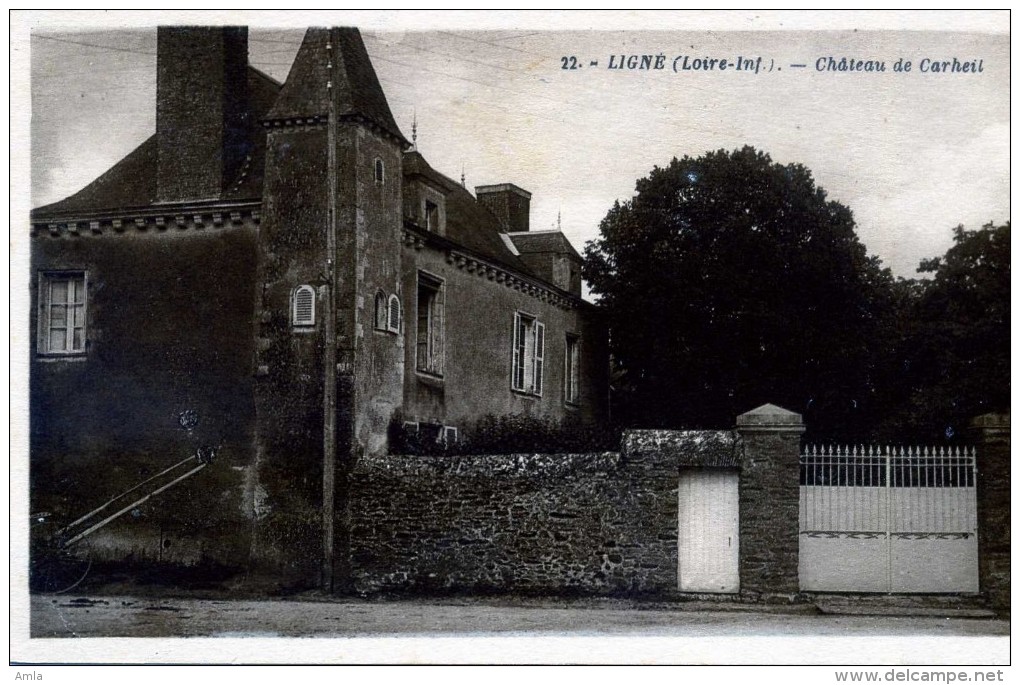 CP DEPT 44 ... LIGNE ... CHATEAU DE CARHEIL - Ligné