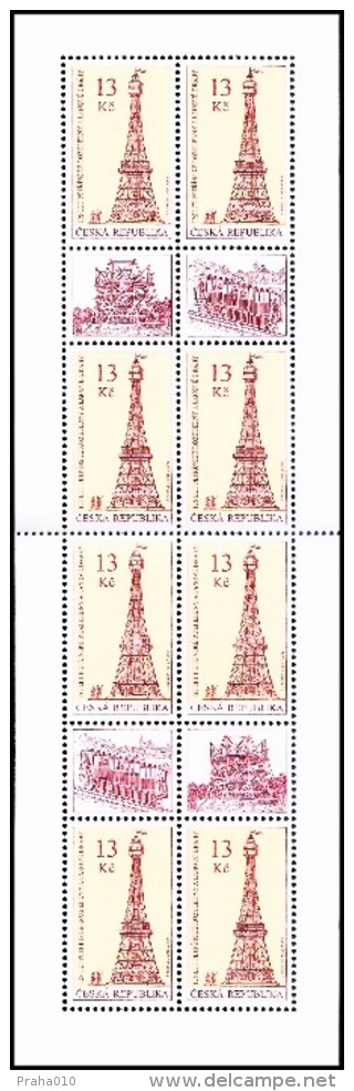 Czech Rep. / Stamps (2016) 0879 ZS PL: 125 Years Petrin Lookout Tower And Cableways (1891); Painter: Adolf Absolon - Blocks & Sheetlets