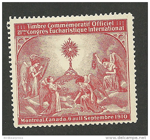 B06-34 CANADA Montreal 1910 Eucharistic Congress Angels Red MH - Vignette Locali E Private