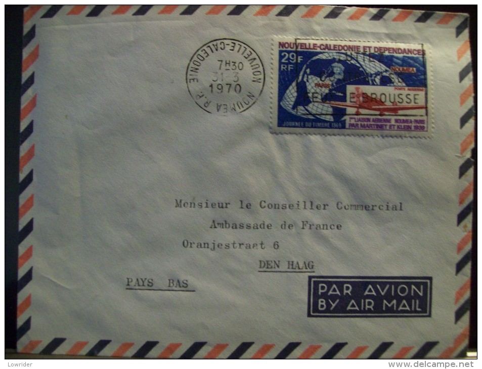 Novelle Calédonie Lettre Par Avion De Noumea à Den Haag, Pays-Bas 31-3-1970 - Brieven En Documenten