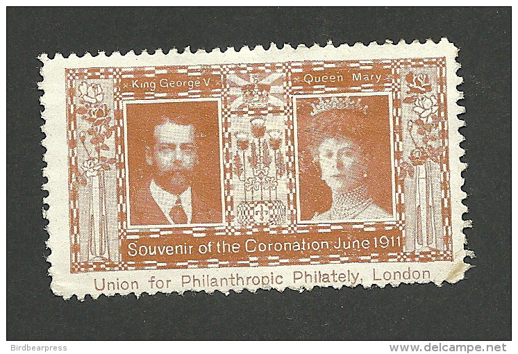 B12-16 KGV Coronation 1911 Union For Philanthropic Philately Damaged - Viñetas Locales Y Privadas