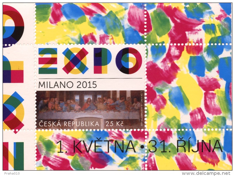 Czech Rep. / Stamps (2015) 0843 A: EXPO 2015 Milano (logo); Leonardo Da Vinci (1452-1519) "The Last Supper" (1494-1499) - 2015 – Mailand (Italien)