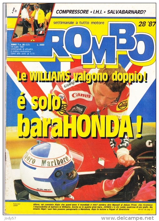 ROMBO - N.28 - 1987 - GP GRAN BRETAGNA F1 - Moteurs