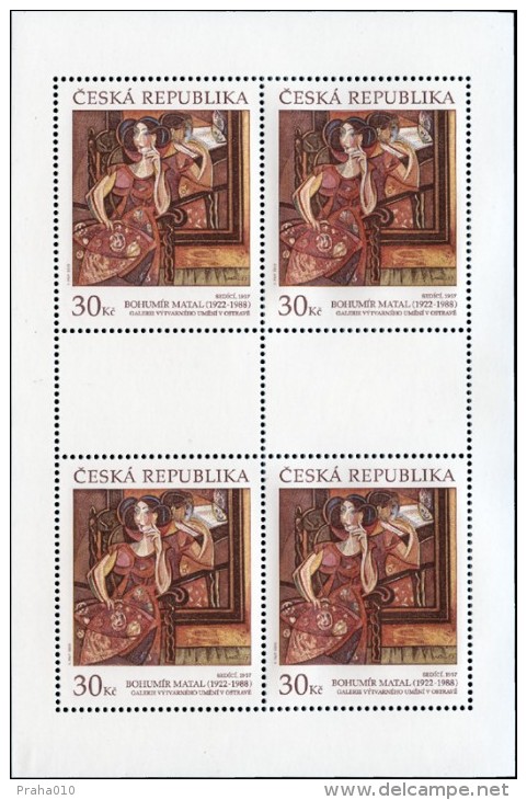 Czech Rep. / Stamps (2015) 0870 PL: Works Of Art On Postage Stamps - Bohumir Matal (1922-1988) "Sitting" (1957) - Blocs-feuillets