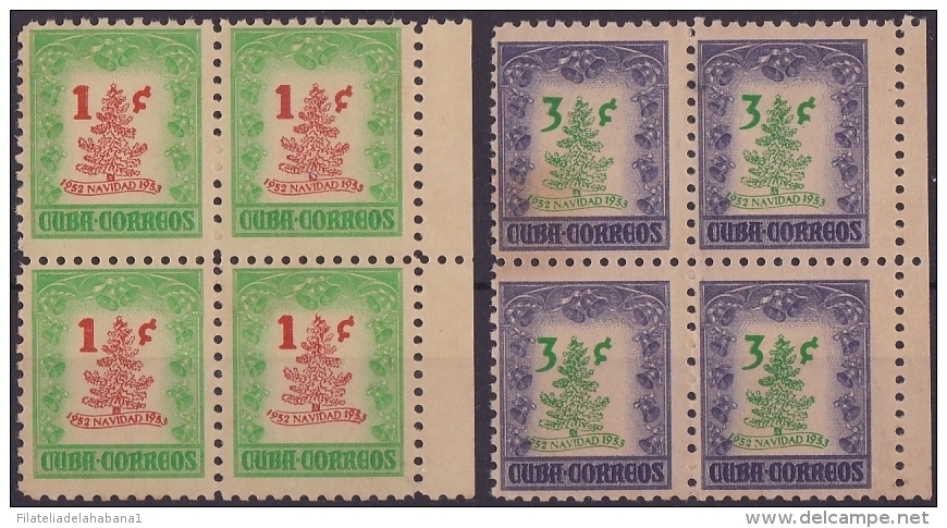 1952-247 CUBA. REPUBLICA. 1952. Ed.532-33. CHRISTMAS NAVIDADES SET. ORIGINAL GUM. MANCHAS. - Ungebraucht