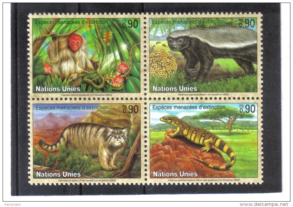 GEO398  VEREINTE NATIONEN UNO GENF  2002  MICHL  434/37 **  Postfrisch - Unused Stamps