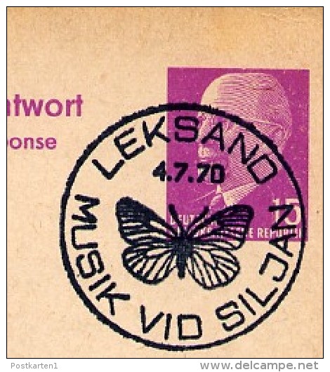 MUSIK VID SILJAN Leksand 1970 On East German Post Card With Reply P74 - Sonstige & Ohne Zuordnung