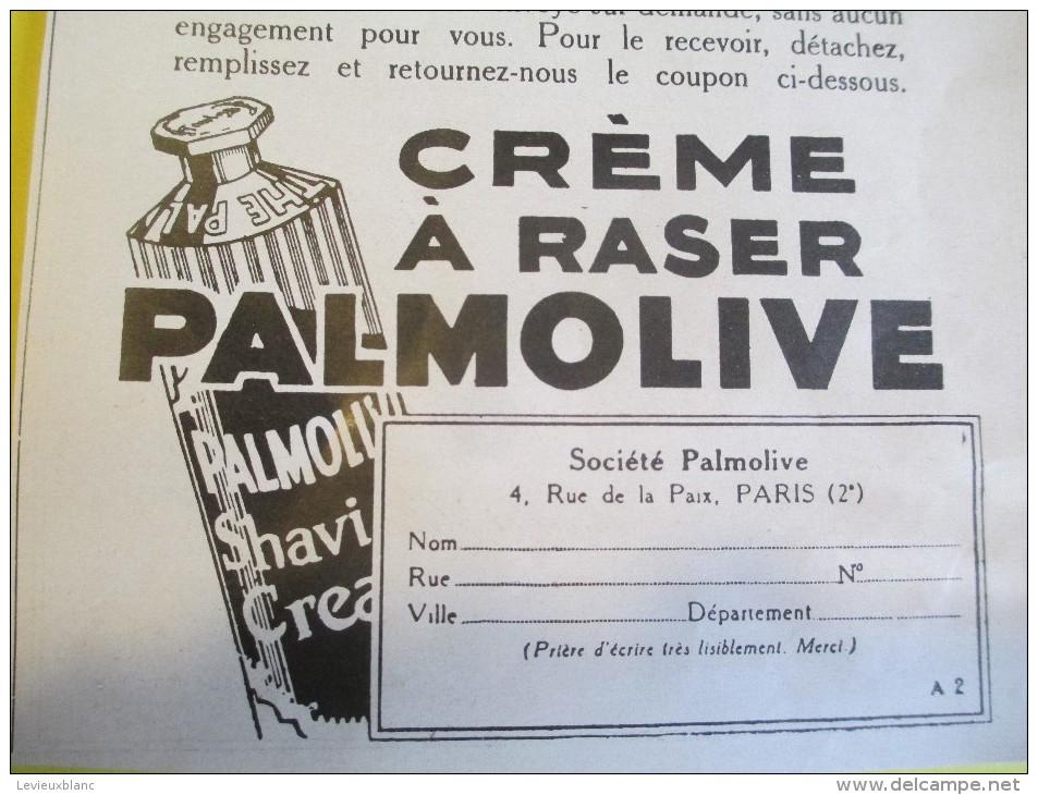 Hygiéne Et Santé/Encart Publicitaire/L´Illustration/Grand Format/Crême à Raser/PALMOLIVE/1925   ILL128 - Chemist's (drugstore) & Perfumery