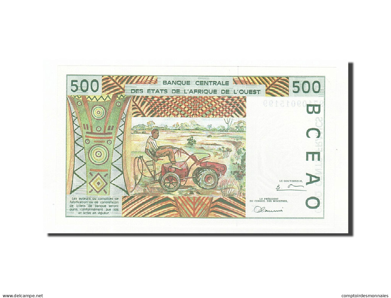 Billet, West African States, 500 Francs, 1991-1992, 1997, KM:710Kh, NEUF - Westafrikanischer Staaten