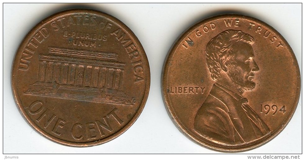 Etats-Unis USA 1 Cent 1994 KM 201b - 1959-…: Lincoln, Memorial Reverse