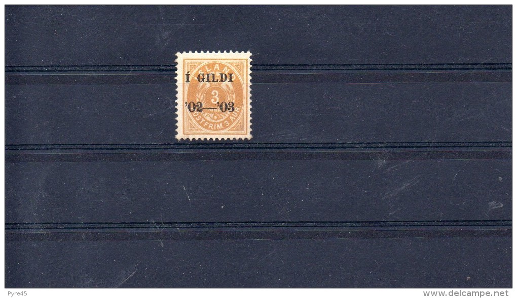 ISLANDE 1900 / 02 N° 23 A * - Unused Stamps