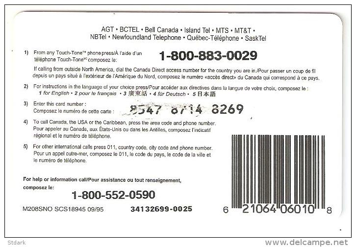 Canada-Hello Phone Pass(Bell) Prepaid Card 10$,used - Kanada