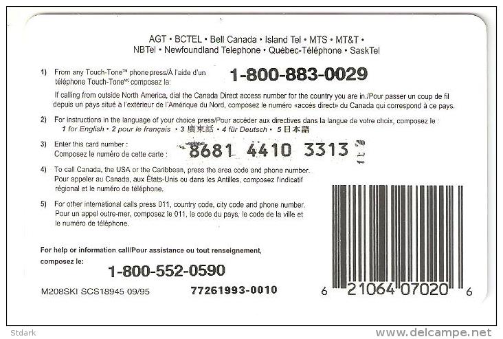 Canada-Hello Phone Pass(Bell) Prepaid Card 20$,used - Canada