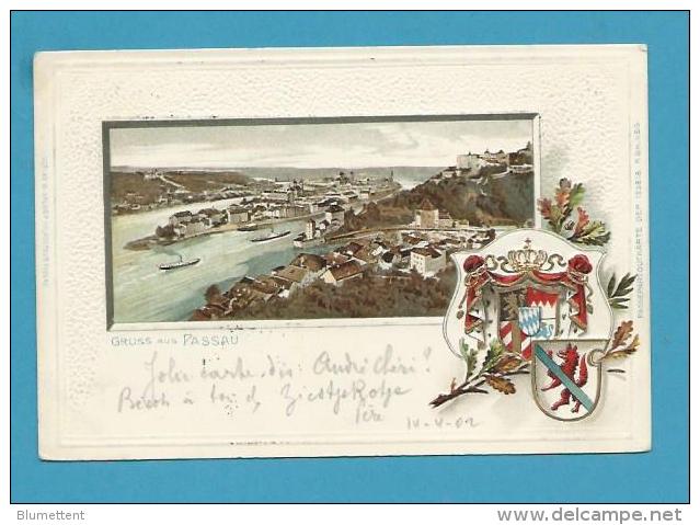 CPA LITHO Multivues Gaufrée Embossed Gruss Aus PASSAU Allemagne - Sonstige & Ohne Zuordnung