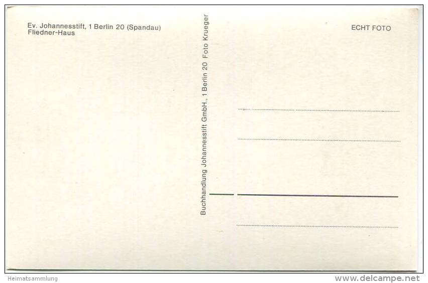 Berlin-Spandau - Evangelischer Johannesstift - Fliedner-Haus - Foto-AK - Spandau