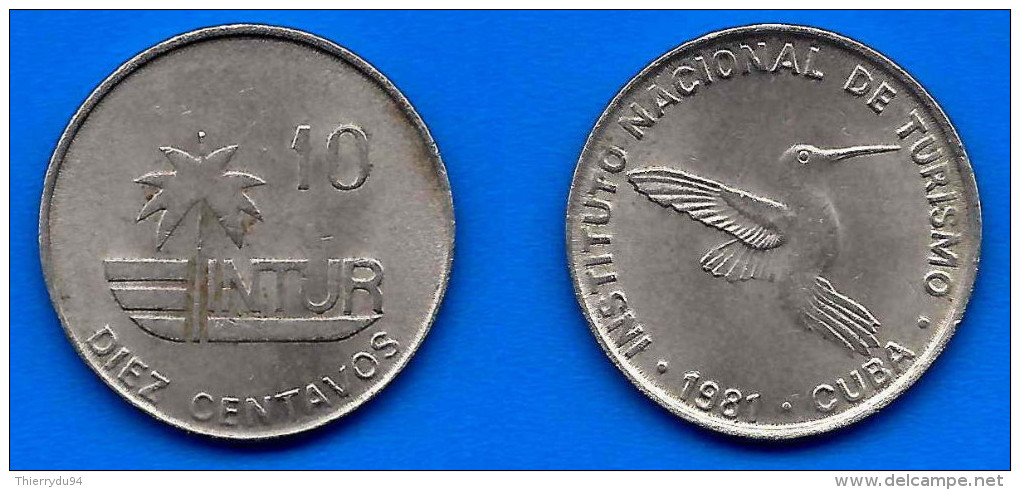 Cuba 10 Centavos 1981 Convertible Intur Oiseau Bird Skrill Paypal Bitcoin OK - Cuba