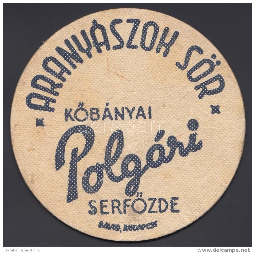 Cca 1935 Arany Ászok KÅ‘bányai Sör Söralátét / Vintage Beer-mat - Advertising