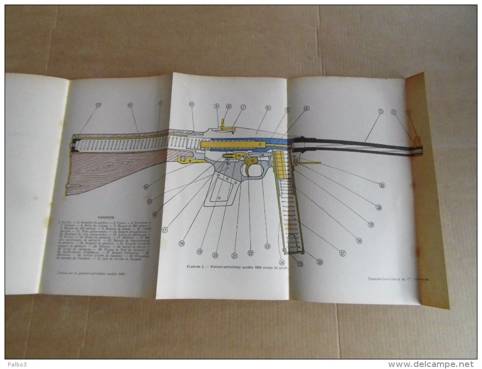 notice sur le pistolet mitrailleur modele 1938 PM38 daté 1947 PM 38