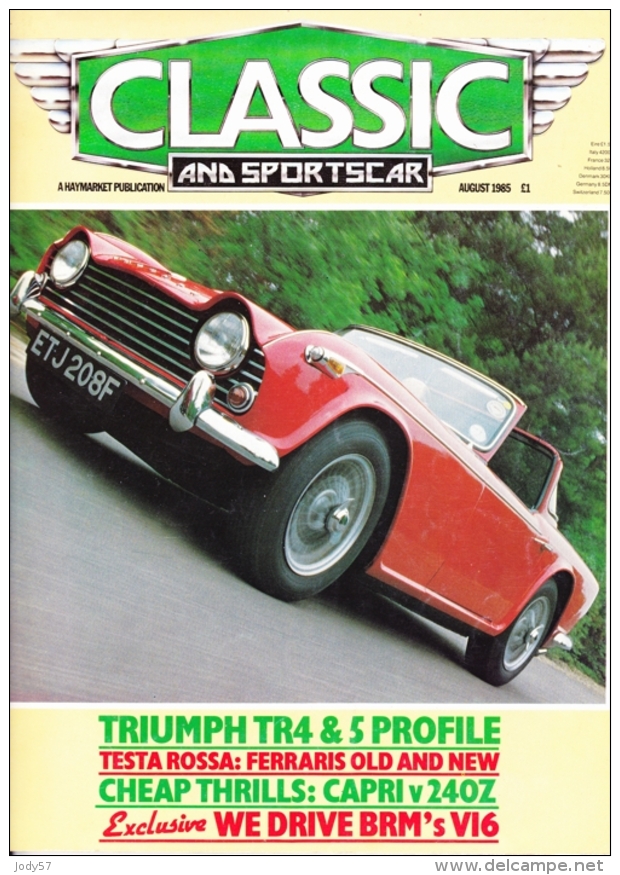 CLASSIC AND SPORTSCAR - AUGUST 1985 - TRIUMPH TR4 - Verkehr
