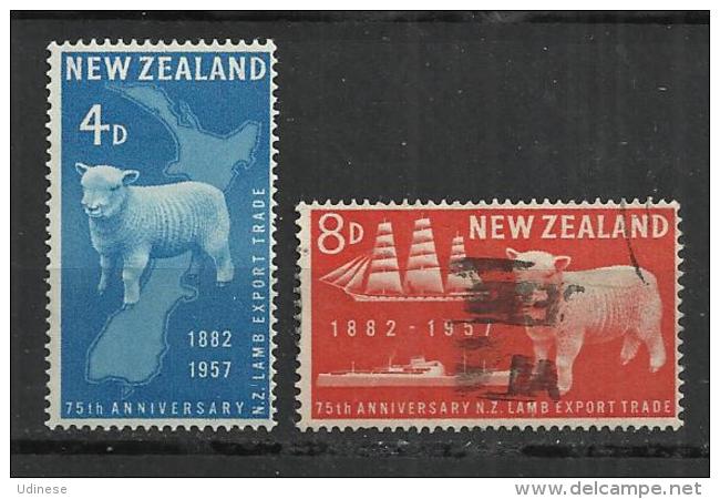 NEW ZEALAND 1957 - LAMBS - CPL. SET - MINT MNH NEUF NUEVO AND USED OBLITERE GESTEMPELT USADO - Donkeys