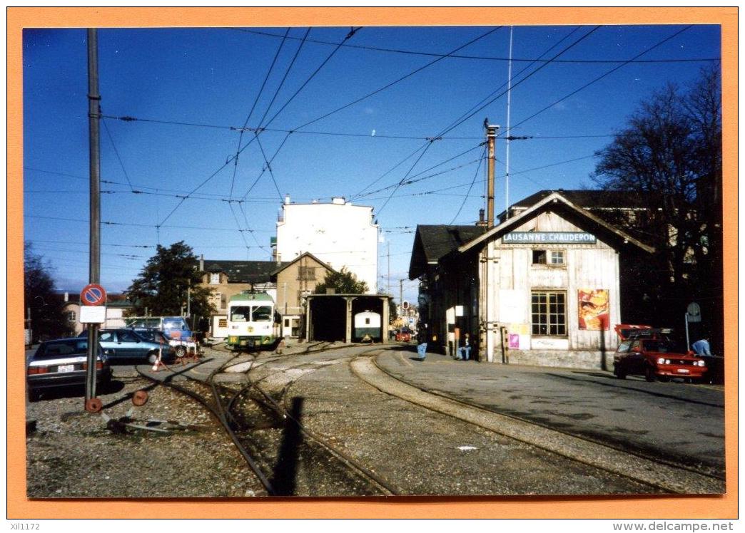 PCH-05 Photo Gare Lausanne-Chauderon Hangar  Ligne Train Echallens Bercher, Papier Photo, Ce N'est Pas Une Carte Postale - Bercher