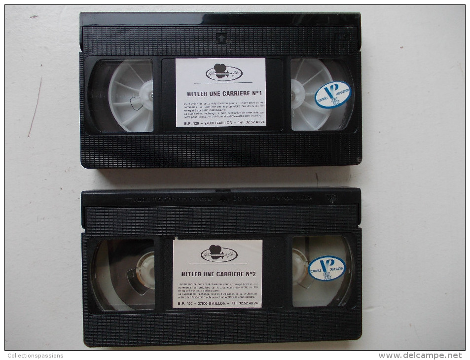 Cassette Vidéo VHS - HITLER Une Carrière - Guerre. Lot De 2 Cassettes - - Documentaire