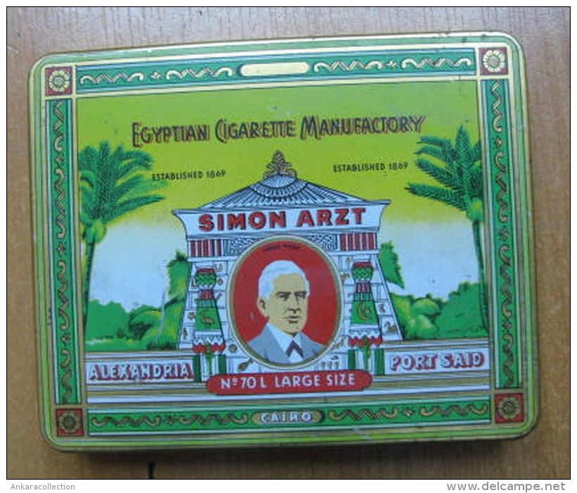 AC - EGYPTIAN CIGARETTE MANUFACTORY SIMON ARTZ CIGARETTES EMPTY TIN BOX - Contenitori Di Tabacco (vuoti)