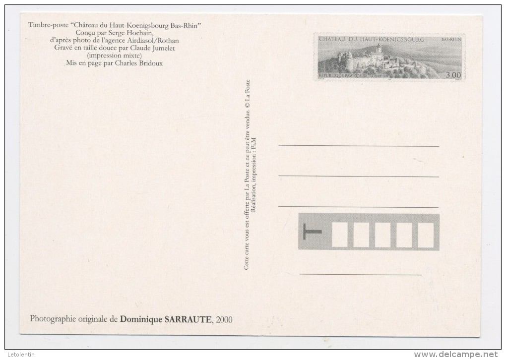 FRANCE - CHATEAU DU HAUT-KOENIGSBOURG CARTE PSEUDO-ENTIER - Pseudo-entiers Privés