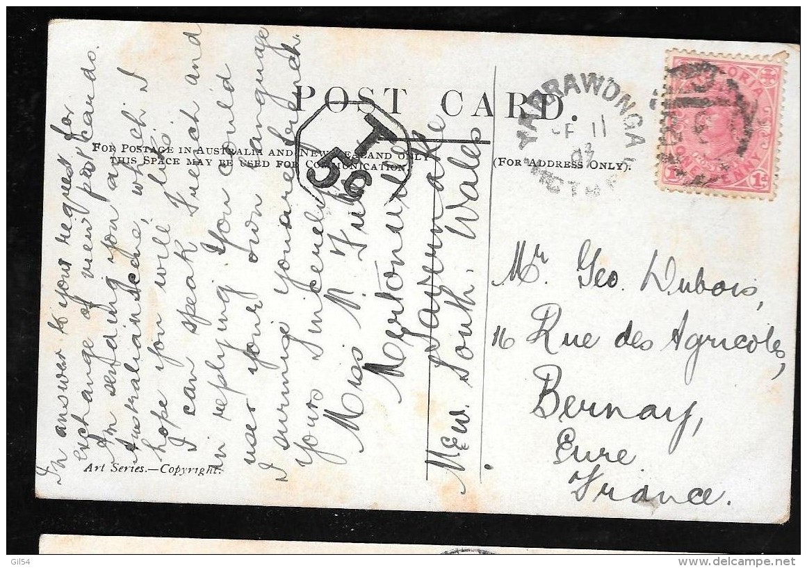 Timbre De Victoria Affranchissant Une Carte Postale Pour La France En 1907 Taxe Tampon 5 Cents - Hau141 - Lettres & Documents