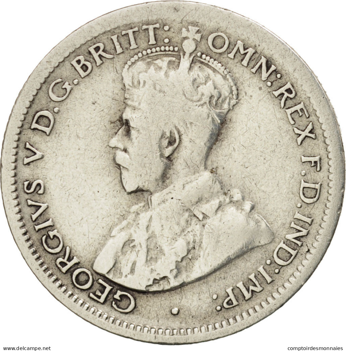 Monnaie, Australie, George V, Sixpence, 1921, Melbourne, TB+, Argent, KM:25 - Sixpence