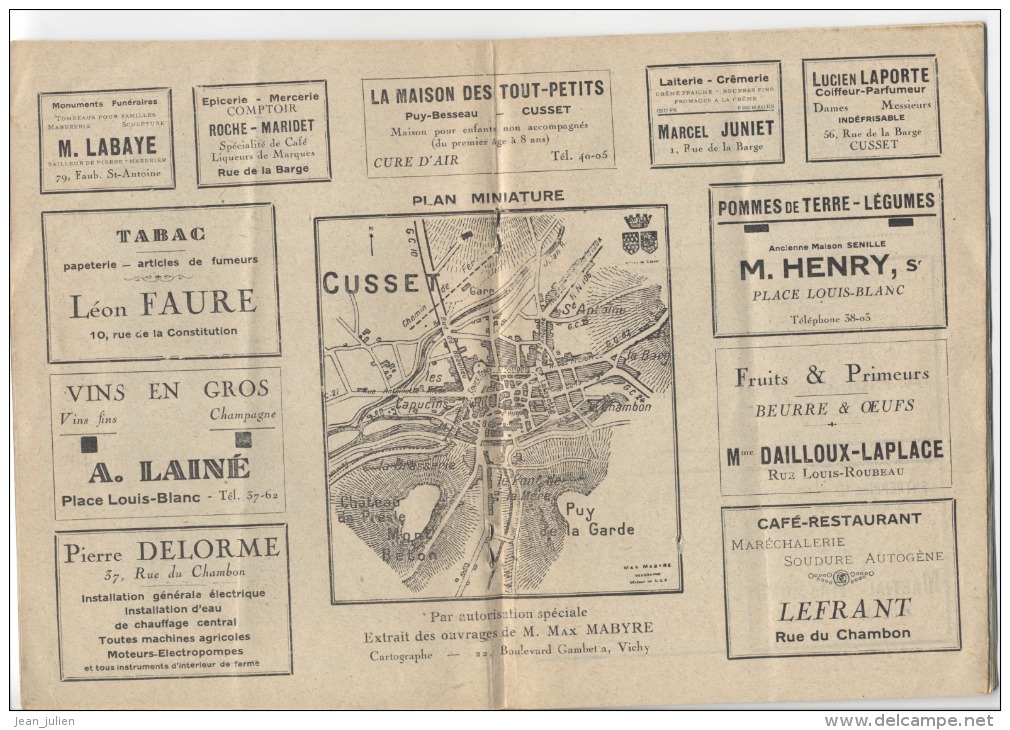 03  -  CUSSET -  GUIDE  -  1935  - 7 Scans - Auvergne
