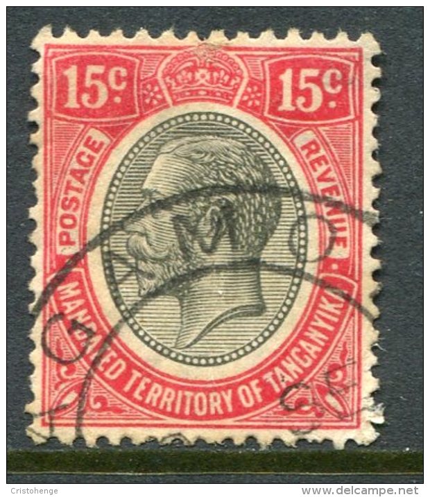 Tanganyika 1927-31 KGV - 15c Carmine-red Used (SG 95) - Tanganyika (...-1932)