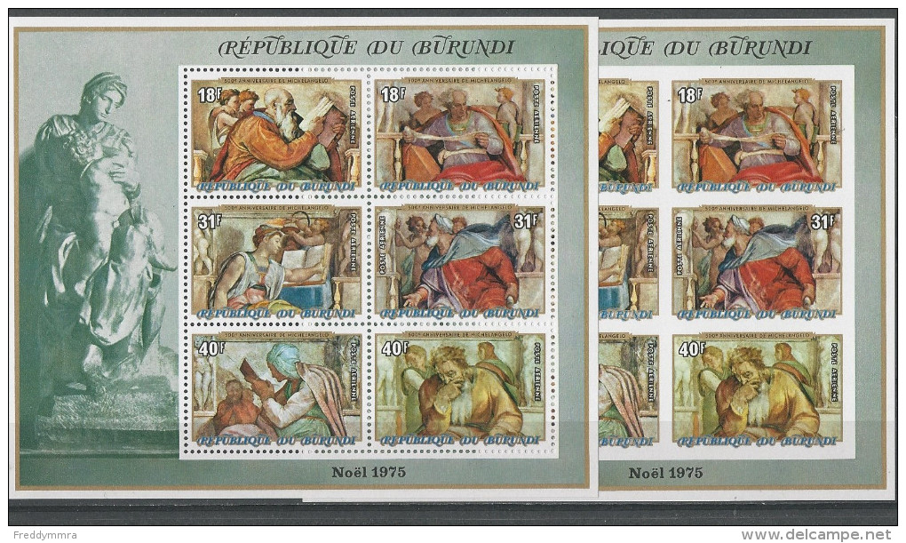Burundi: BF 84/ 87 + 84A/ 87A  **   Noël 75 - Unused Stamps