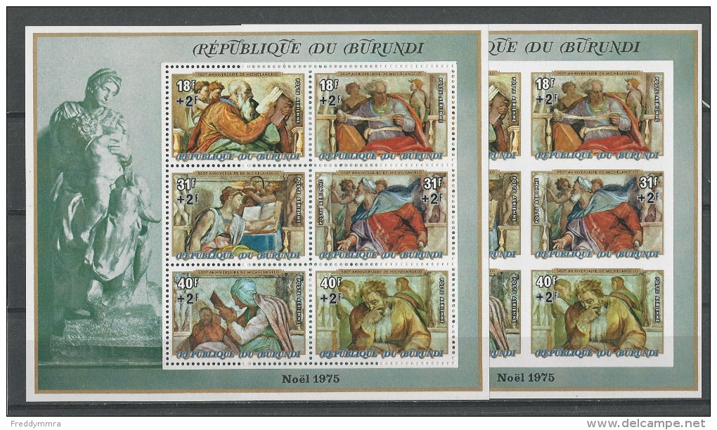 Burundi: BF 84/ 87 + 84A/ 87A  **   Noël 75 - Unused Stamps