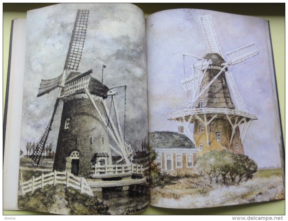 Boekje  *   Nederlandse Molens  - 32 Aquarellen In Meerkleurendruk  - Leen Molendijk (Molen - Moulin) - Antique