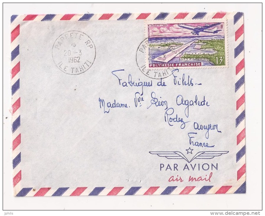 POLYNESIE FRANCAISE TAHITI Lettre PAPEETE RP Sur P A N° 5 1962 - Cartas & Documentos