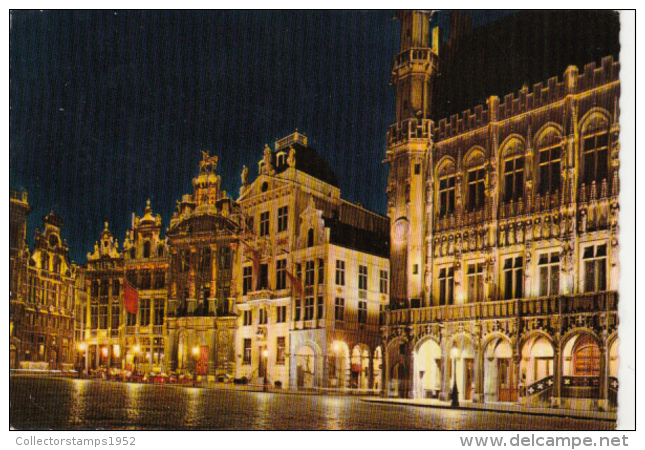 40415- BRUXELLES- TOWN HALL, THE STAR, THE SWAN, THE GOLDEN TREE, BY NIGHT - Bruxelles La Nuit