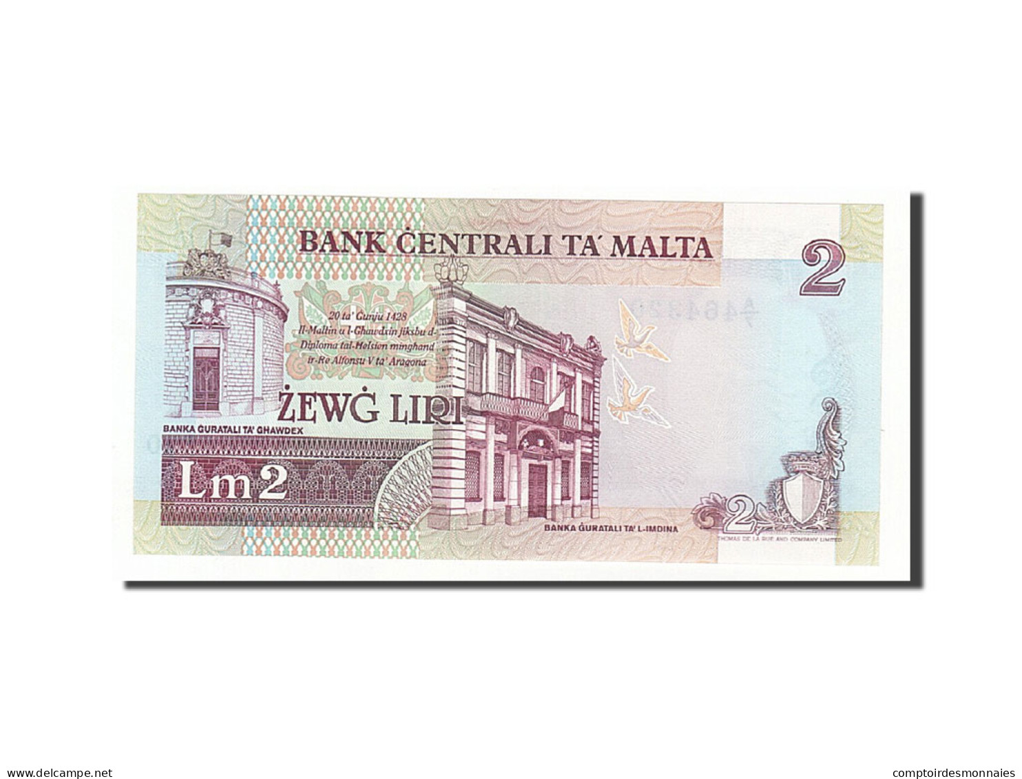 Billet, Malte, 2 Liri, 1994, Undated, KM:45a, NEUF - Malte