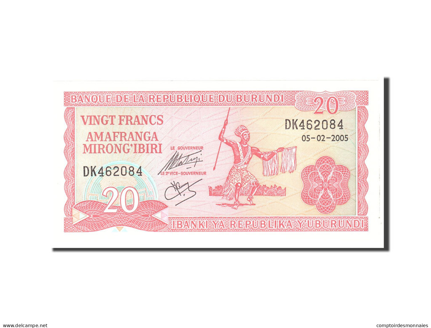 Billet, Burundi, 20 Francs, 2005, 2005-02-05, KM:27d, NEUF - Burundi