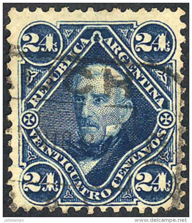 GJ.55, 24c. San Martín, Used With Rectangular Datestamp Of RAUCH (Buenos Aires), VF! - Sonstige & Ohne Zuordnung