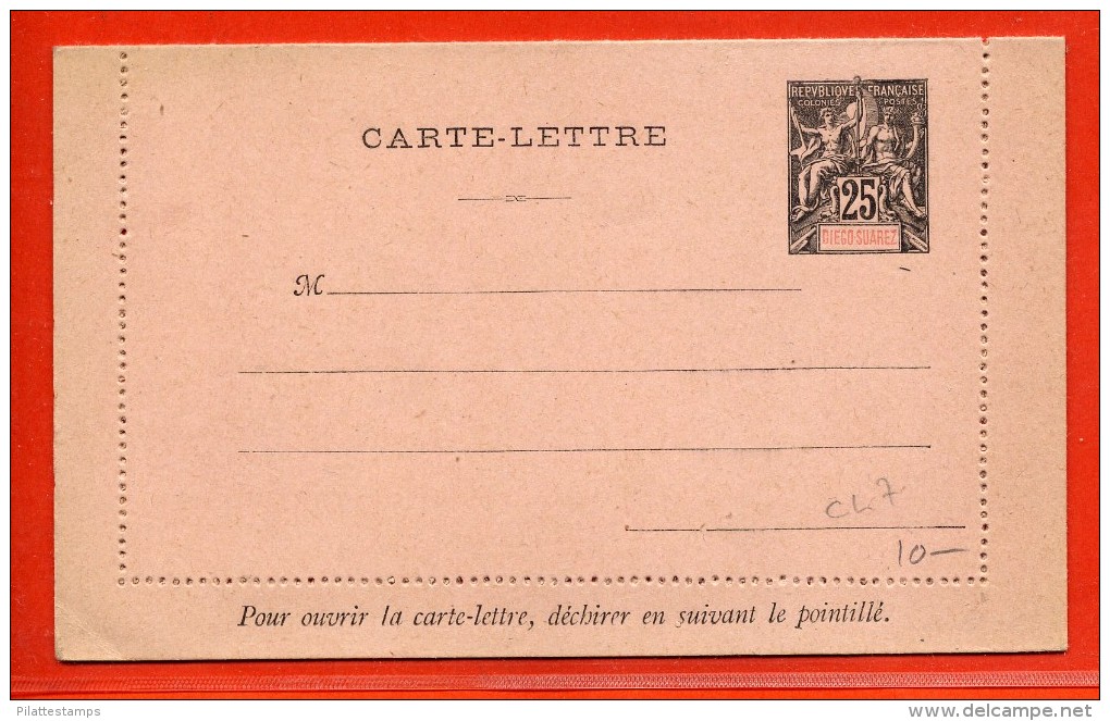 DIEGO-SUAREZ  ENTIER POSTAL CL7 NEUF - Covers & Documents