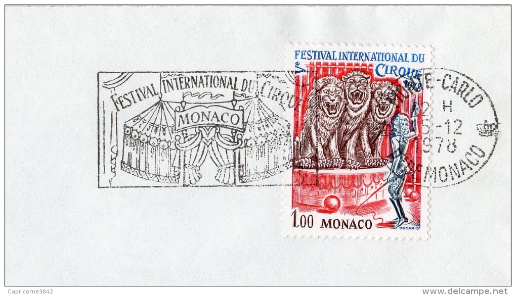 1978 - Monaco - Festival International Du Cirque - SECAP Et Timbre Concordant N°1168 - Franking Machines (EMA)