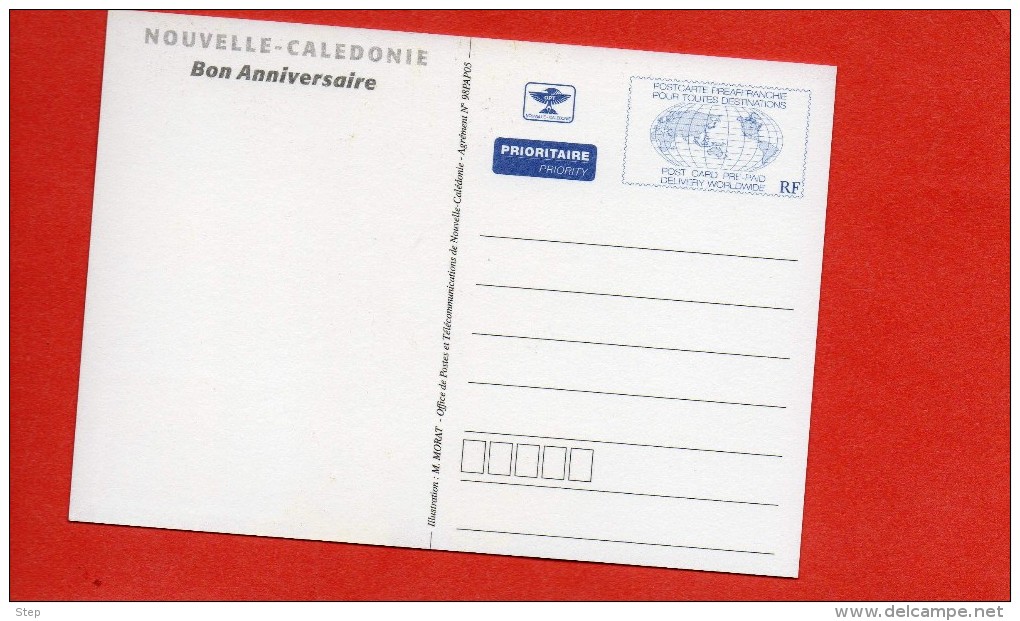 NOUVELLE CALEDONIE : PAP CARTE POSTALE " BON ANNIVERSAIRE" POISSONS TROPIQUAUX - Postwaardestukken