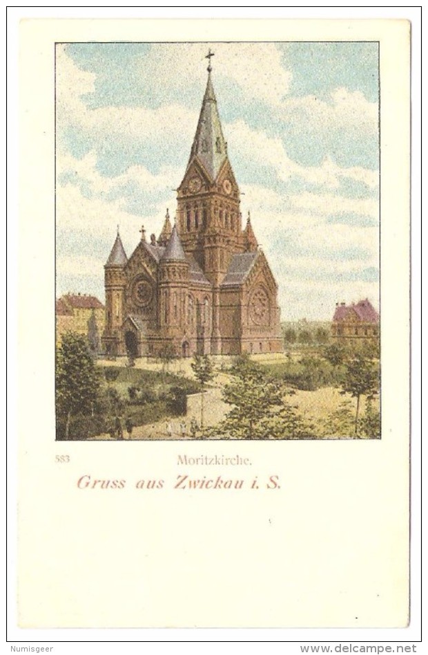 Gruss  Aus  Swickau  I. S.   ----   Moritzkirche  ( 2 Scans ) - Zwickau