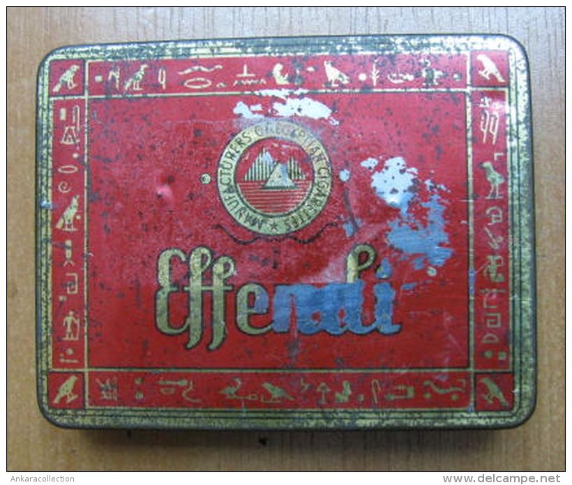 AC - EFFENDI # 2 MANUFACTORY OF EGYPTIAN CIGARETTES   20 CIGARETTES EMPTY TIN BOX - Contenitori Di Tabacco (vuoti)