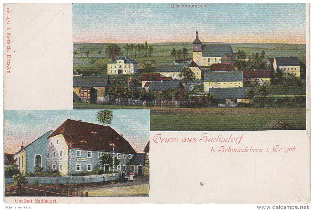 Litho AK Sadisdorf Gasthof Bei Hennersdorf Frauenstein Reichenau Schmiedeberg Dippoldiswalde Naundorf Hartmannsdorf - Hartmannsdorf