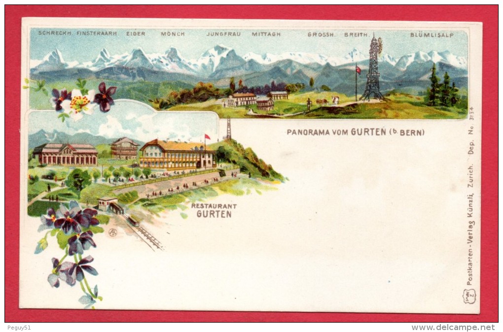 Suisse. Gurten (Colline De Berne).  Panorama Et Restaurant.  Ca 1900 - Bern