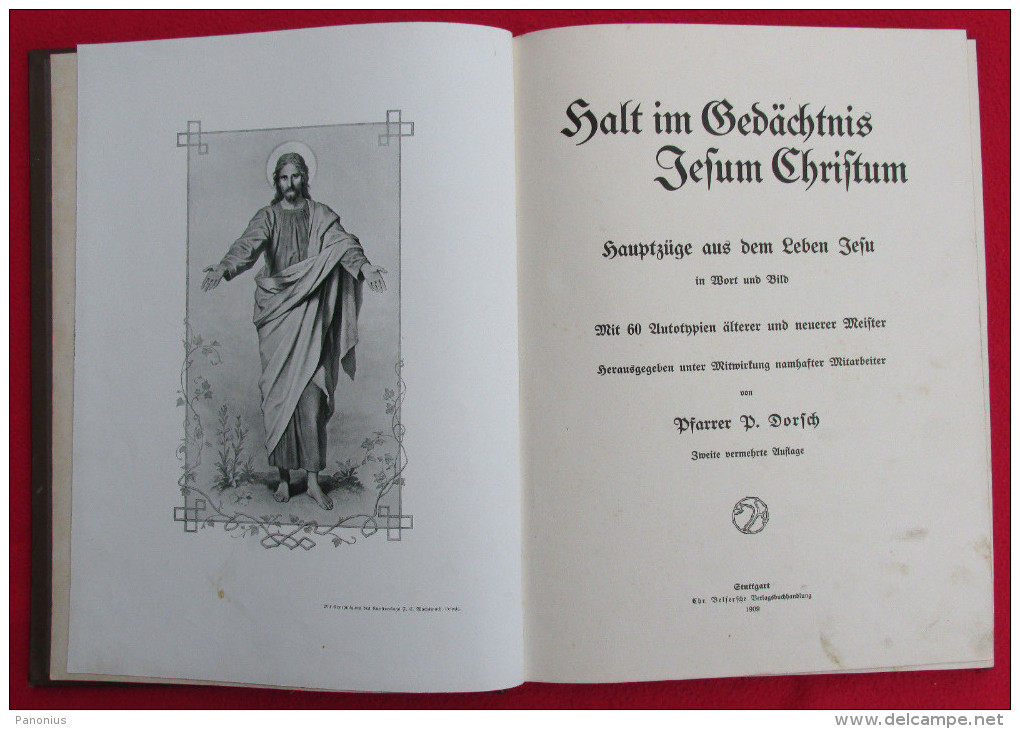 RELIGION / CHRISTIANITY - HOLD IN MEMORY JESUS CHRIST, Stuttgart, 1909. Year - Christentum